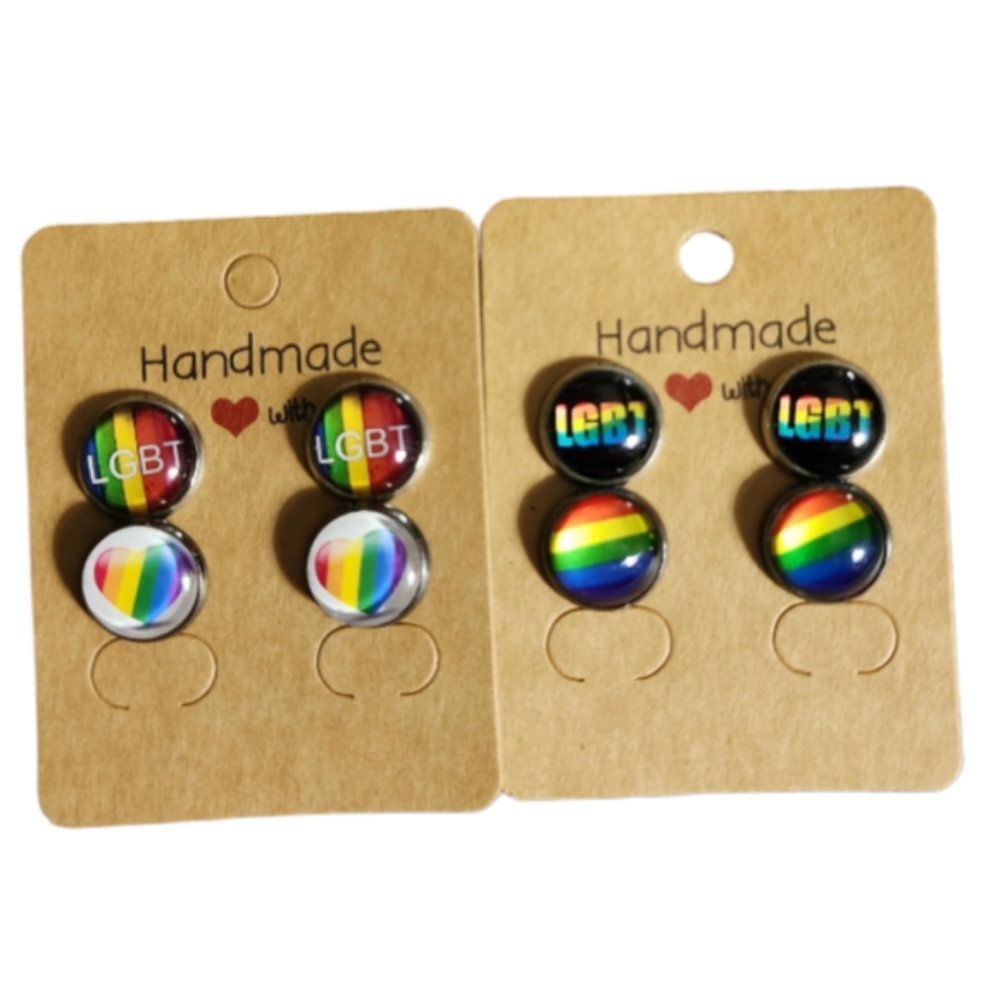 Rainbow/LGBT Mix Bulk/Pack Stud Earrings (4 Pairs)